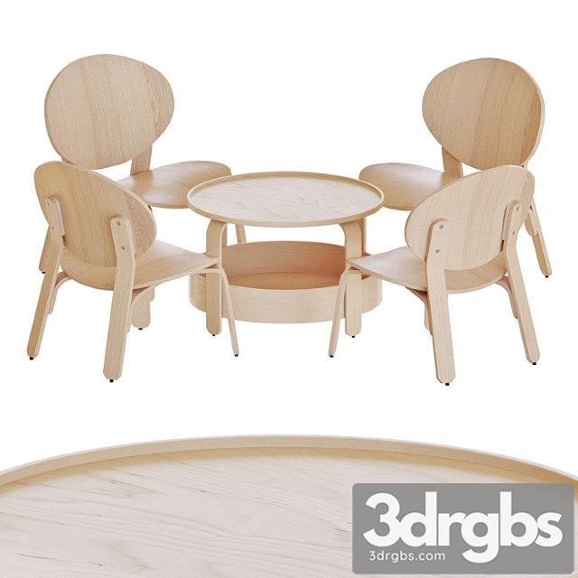 Ikea borgeby table and chairs - thumbnail 1