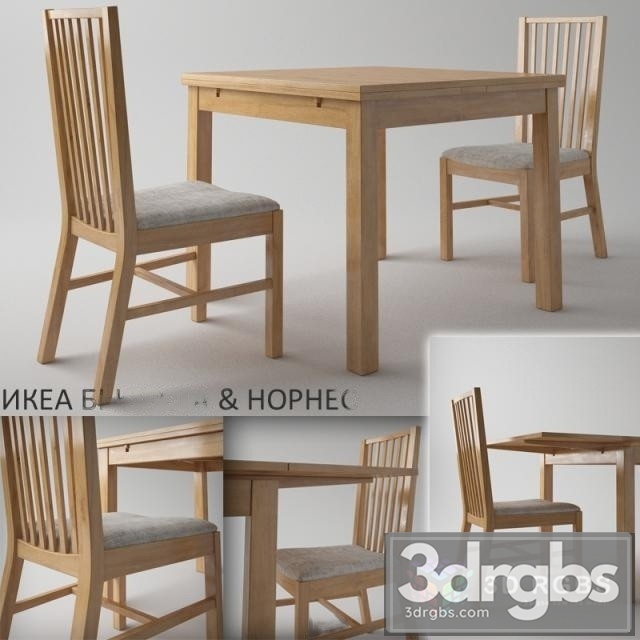 Ikea Bursta Table and Chair 3dsmax Download - thumbnail 1