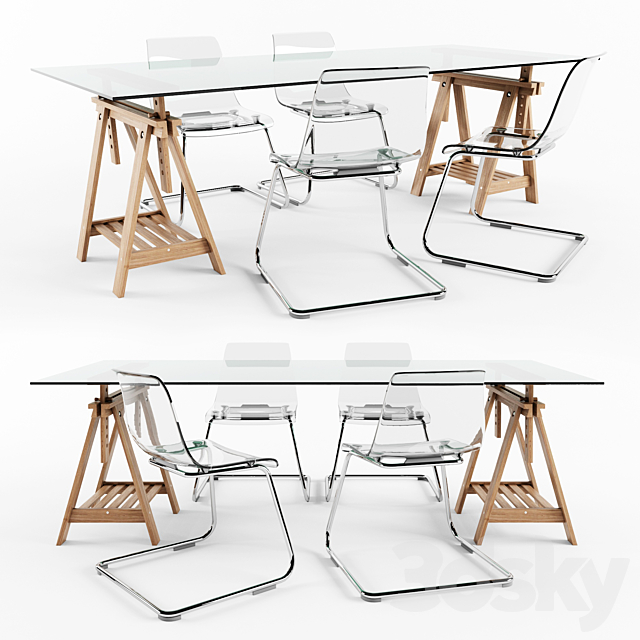 Ikea Finnvard Table With Tobias Chair 3DSMax File - thumbnail 1