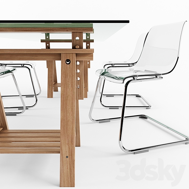 Ikea Finnvard Table With Tobias Chair 3DSMax File - thumbnail 3