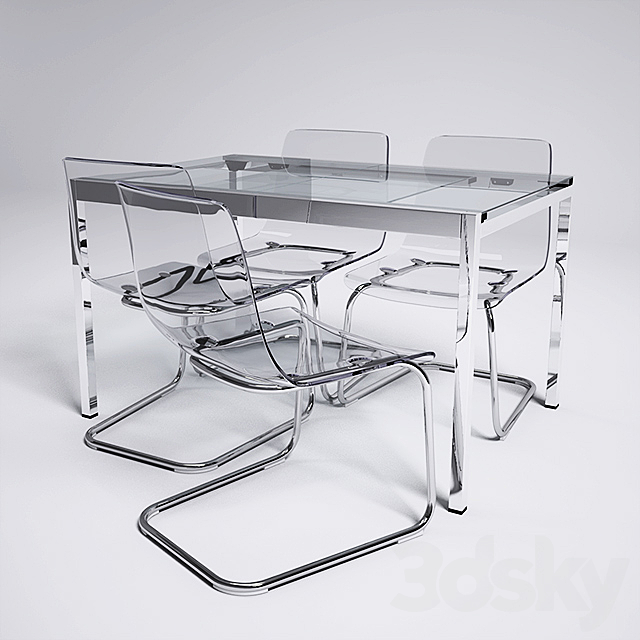 Ikea Glivarp Table and Tobias chairs 3DSMax File - thumbnail 1