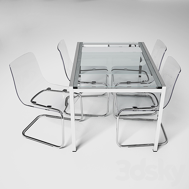 Ikea Glivarp Table and Tobias chairs 3DSMax File - thumbnail 2