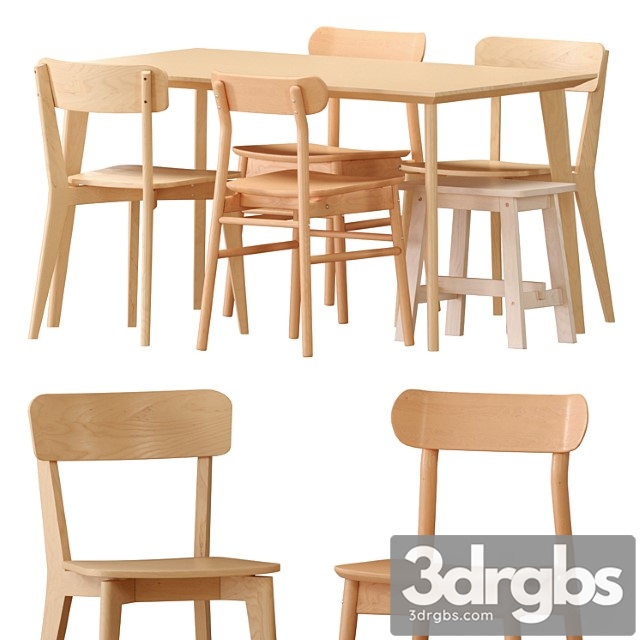 Ikea lisabo table and chairs - thumbnail 1