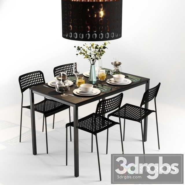 Ikea Nabor Table and Chair 3dsmax Download - thumbnail 1