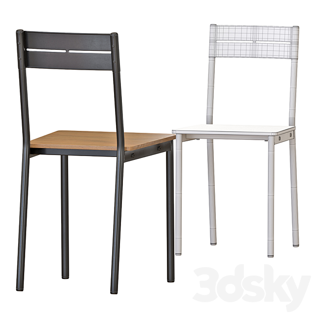 IKEA SANDSBERG Table And Chairs 3DSMax File - thumbnail 3