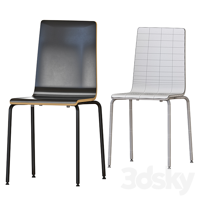 IKEA SANDSBERG Table And Chairs 3DSMax File - thumbnail 4