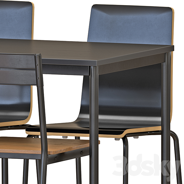 IKEA SANDSBERG Table And Chairs 3DSMax File - thumbnail 6