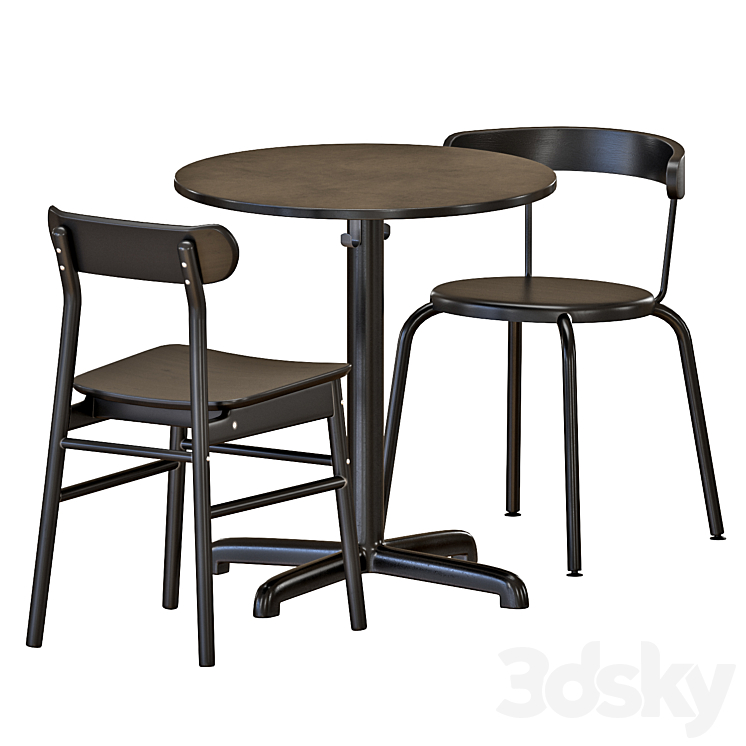 IKEA STENSELE Table and Chairs 3DS Max - thumbnail 1