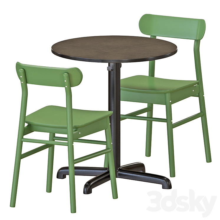 IKEA STENSELE Table and Chairs 3DS Max - thumbnail 2