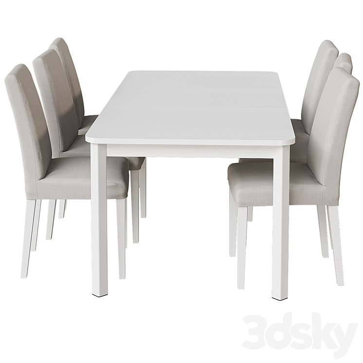 IKEA STRANDTORP \/ BERGMUND Table and chairs 3DS Max - thumbnail 2