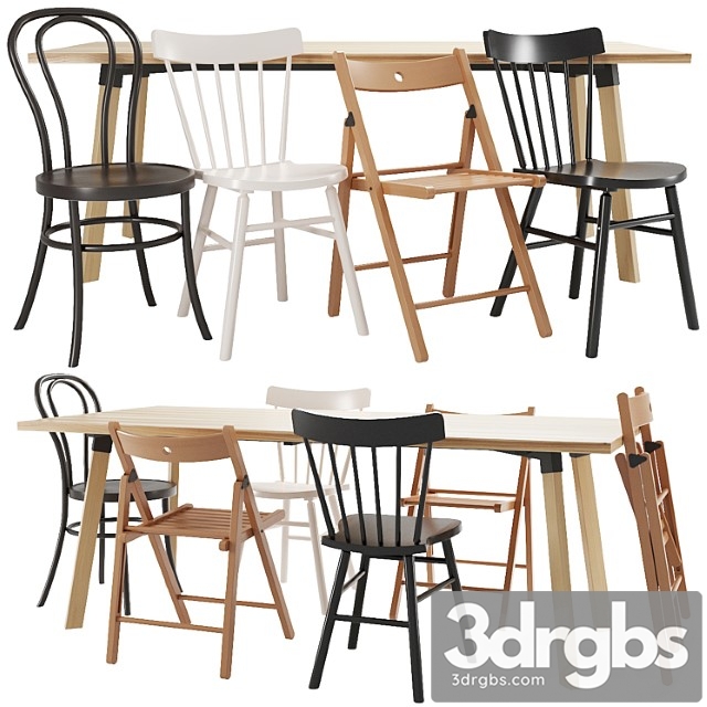 Ikea table and chair set 01 - thumbnail 1