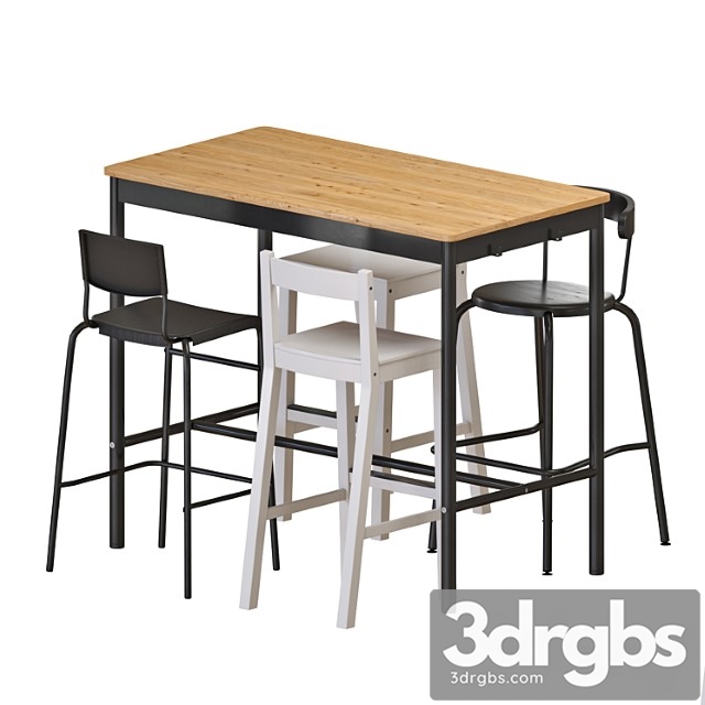 Ikea tommaryd table and stools - thumbnail 1