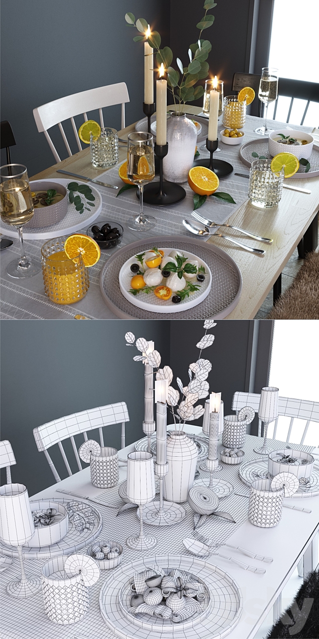 IKEA_dining group 3DSMax File - thumbnail 3