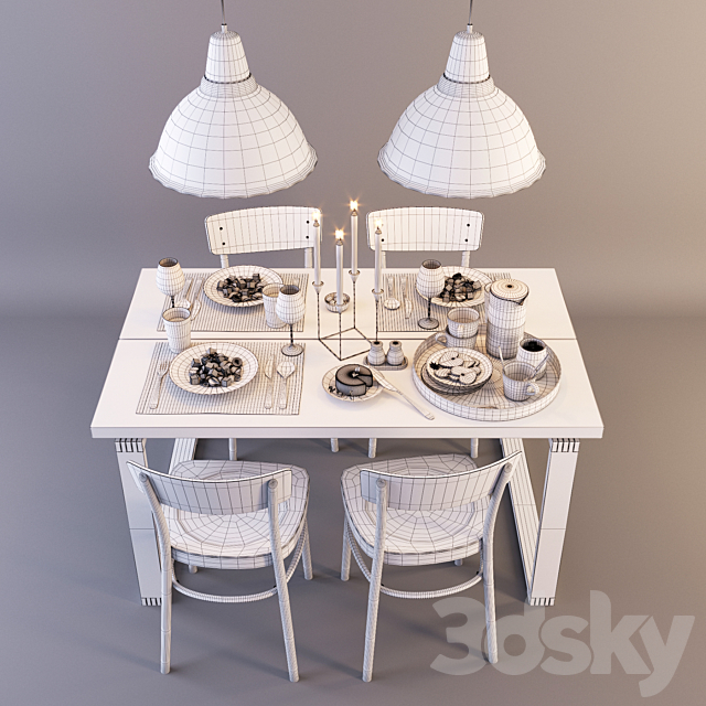 IKEA_dining group_3 3DSMax File - thumbnail 2