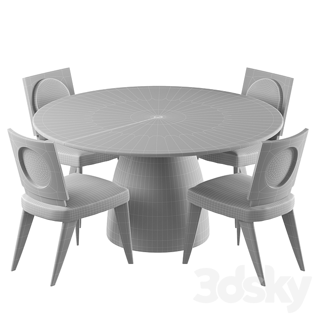 INDULGE table and chair LUCILLE Theodore Alexander 3DSMax File - thumbnail 4