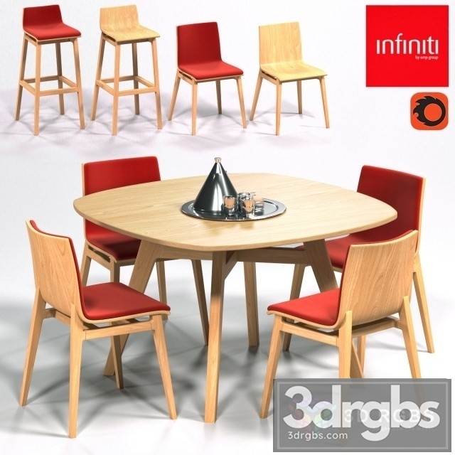 Infiniti Emma Series Table and Chair 3dsmax Download - thumbnail 1