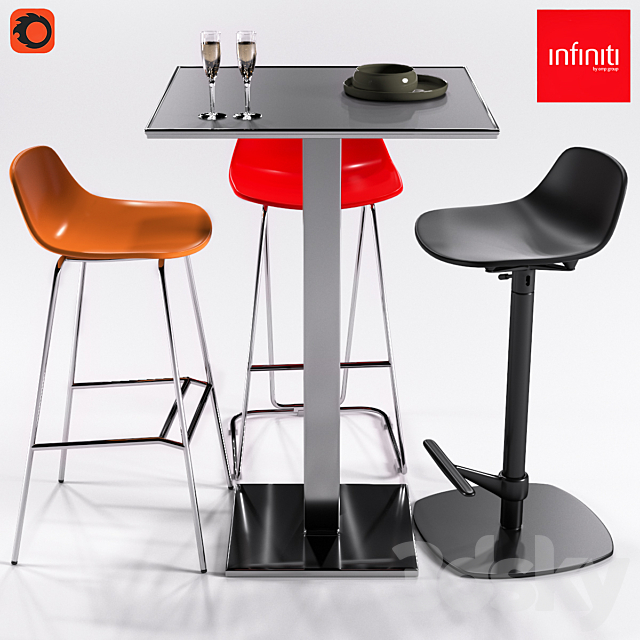 Infiniti Plano + 3 Stools Pure Loop Series 3DSMax File - thumbnail 1