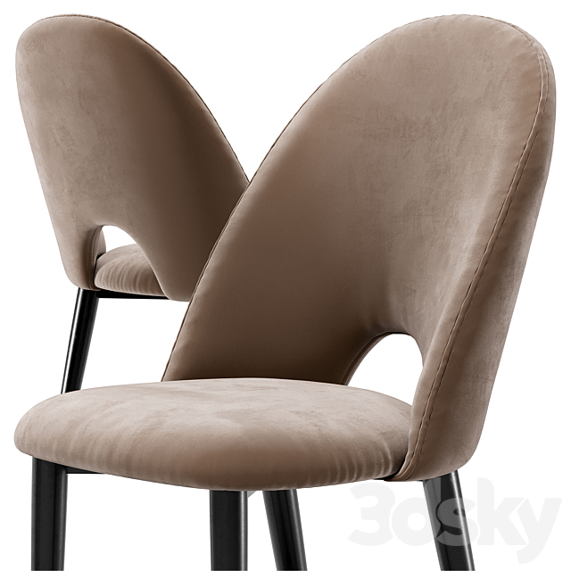 Iris dining chair and Toronto table 3DS Max Model - thumbnail 4