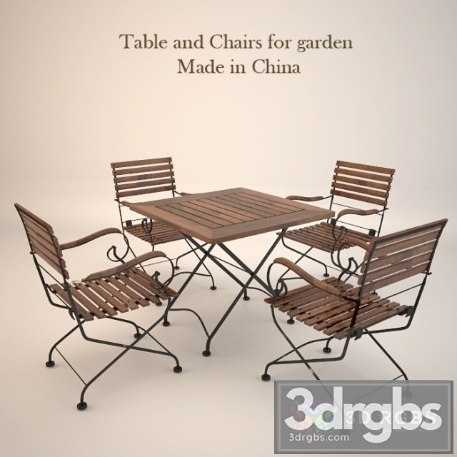 Iron Chair and Table 3dsmax Download - thumbnail 1