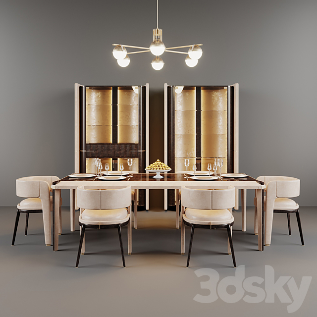 Italian dining group Turri Eclipse 3DSMax File - thumbnail 1