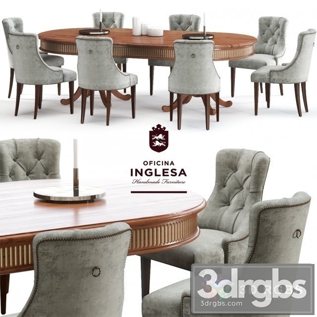 Ivis Capitone Table and Chair 3dsmax Download - thumbnail 1