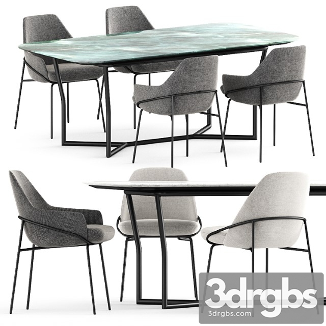 Jackie chair and cj table by berto 2 3dsmax Download - thumbnail 1