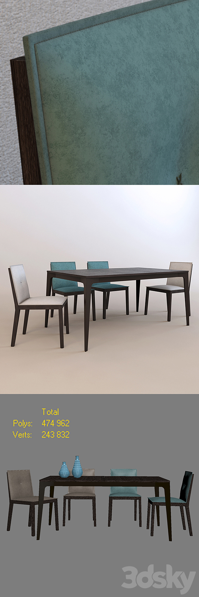 Jag table and chair Esedra (Alf + daFrè) 3DSMax File - thumbnail 3