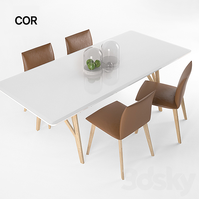 Jalis Chair. Jalis dining table. COR 3DSMax File - thumbnail 1