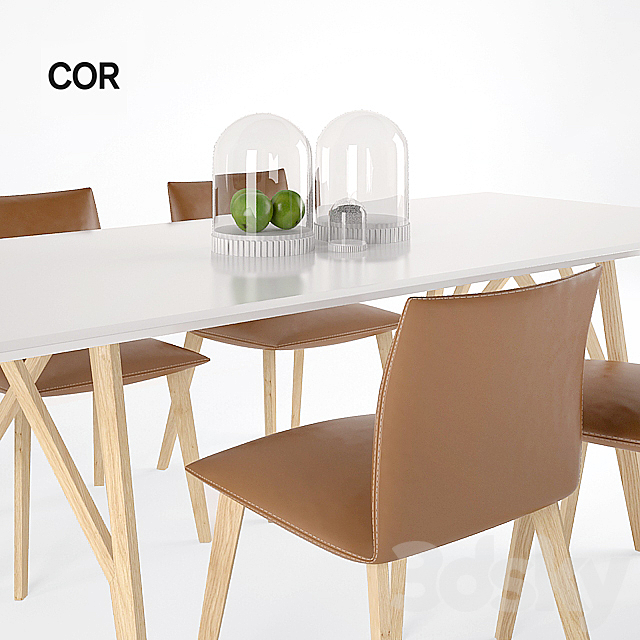 Jalis Chair. Jalis dining table. COR 3DSMax File - thumbnail 2