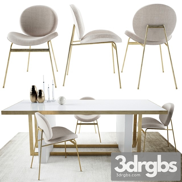 Jane dinning chair and whitney dining table by west elm collection 2 3dsmax Download - thumbnail 1