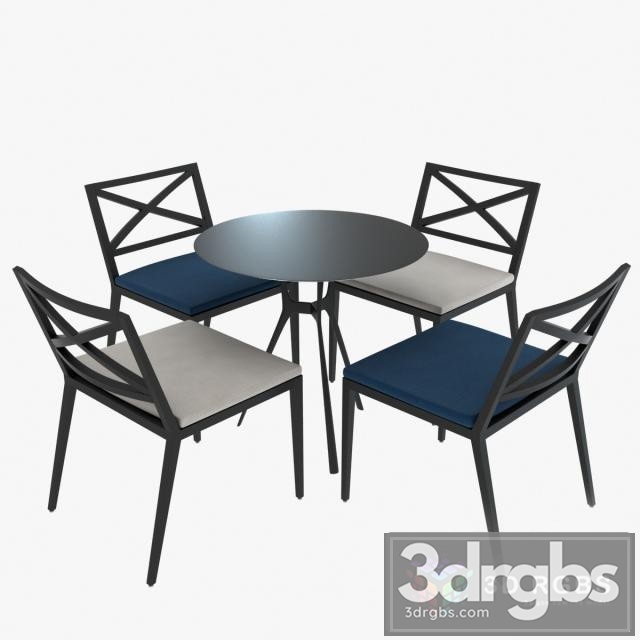 Janus Modern Table and Chairs Modello 3dsmax Download - thumbnail 1