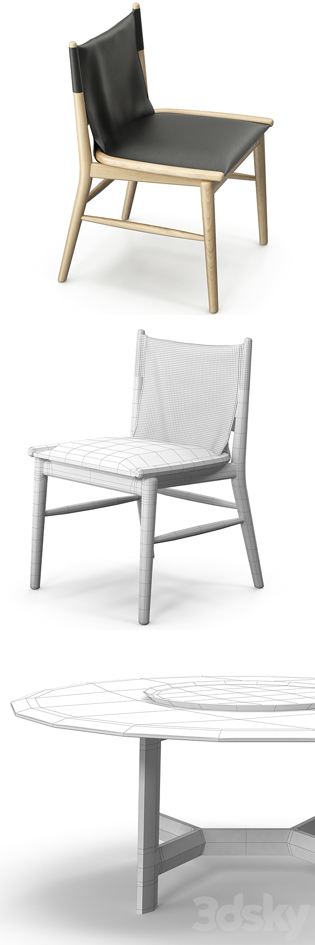 Jens chair Alex table B&B Italia 3DS Max Model - thumbnail 3