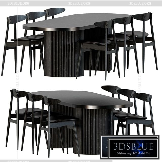 Joffrey Solid Ash Dining Chair Black 3DS Max - thumbnail 3