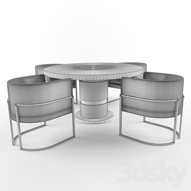 Julius chairs and Lune table 3DSMax File - thumbnail 3