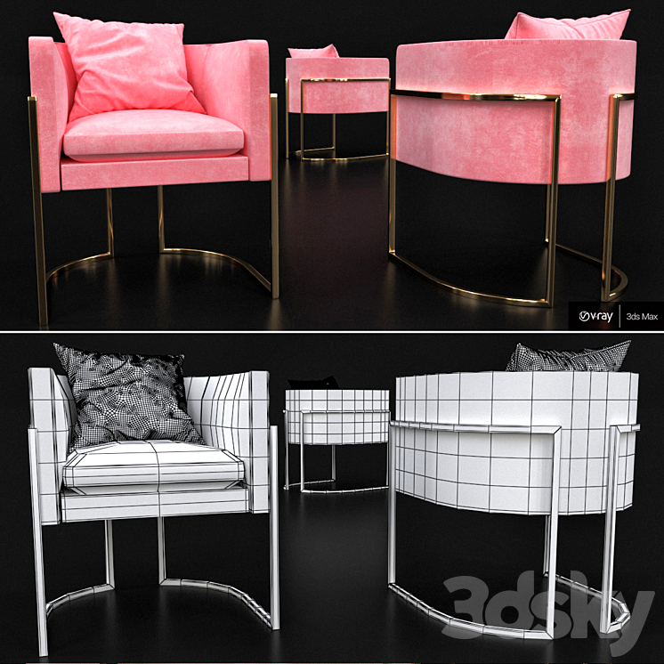 Julius_side_chair 3DS Max - thumbnail 2