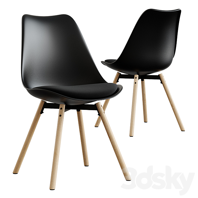 Jysk _ Kastrup Chair + Gadeskov Table 3DS Max Model - thumbnail 2