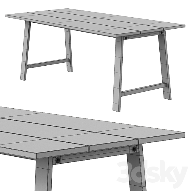 Jysk _ Kastrup Chair + Gadeskov Table 3DS Max Model - thumbnail 5