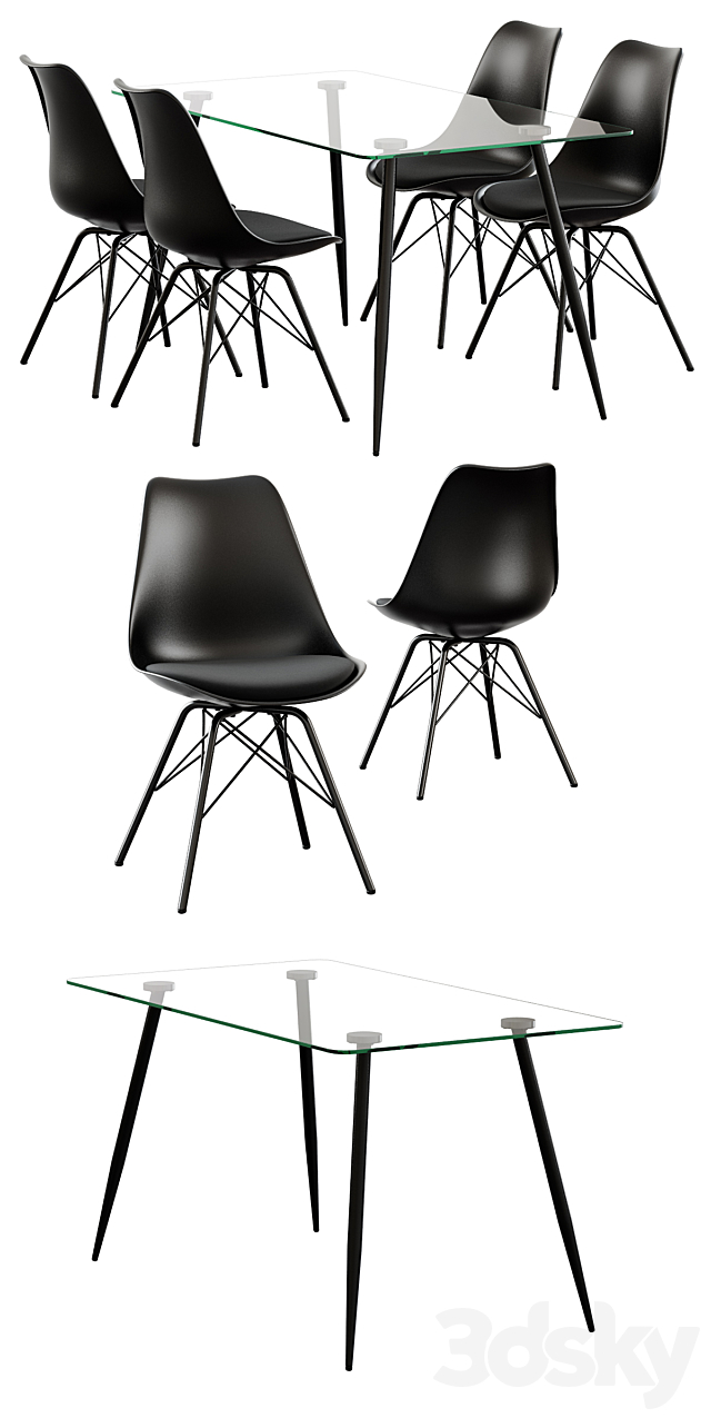 Jysk _ Klarup Chair + Ollerup Table 3DS Max Model - thumbnail 2