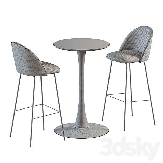 Jysk _ RINGSTED table _ Grindsted chair 3DS Max Model - thumbnail 3