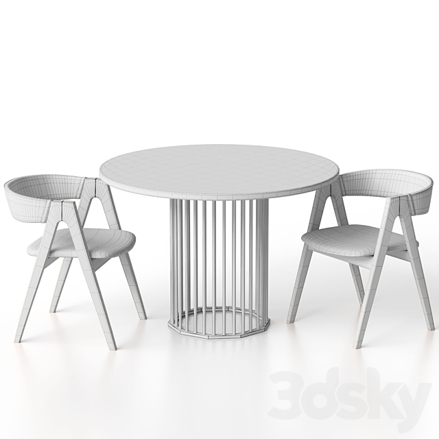 Kaede chair and Patrik dining table by R-Home 3DS Max Model - thumbnail 6