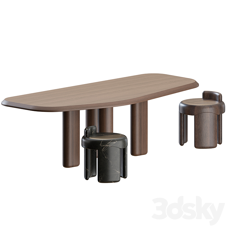 Kafa Dinning Set by Collection Particuliere 3DS Max Model - thumbnail 1