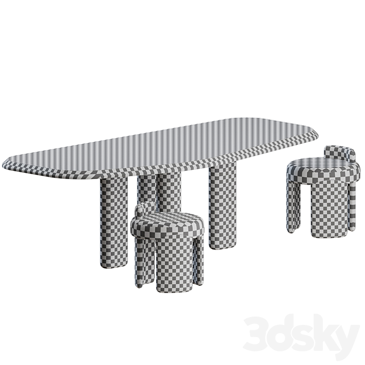 Kafa Dinning Set by Collection Particuliere 3DS Max Model - thumbnail 2