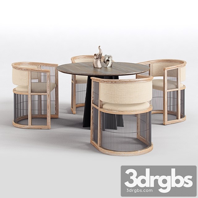 Kaishi chair shoreditch dining table 2 3dsmax Download - thumbnail 1