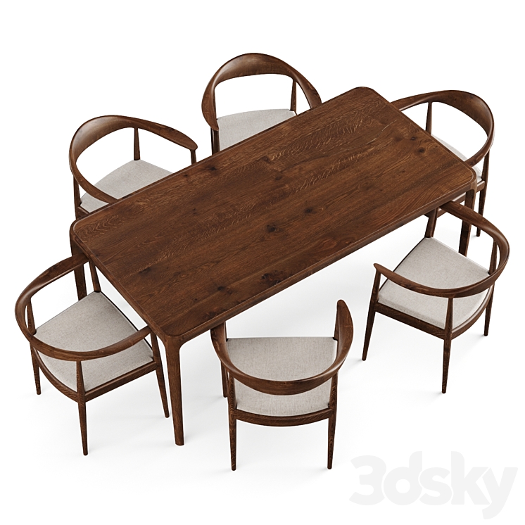 Kasauri table. Shomba chair. Partisan 3DS Max - thumbnail 2