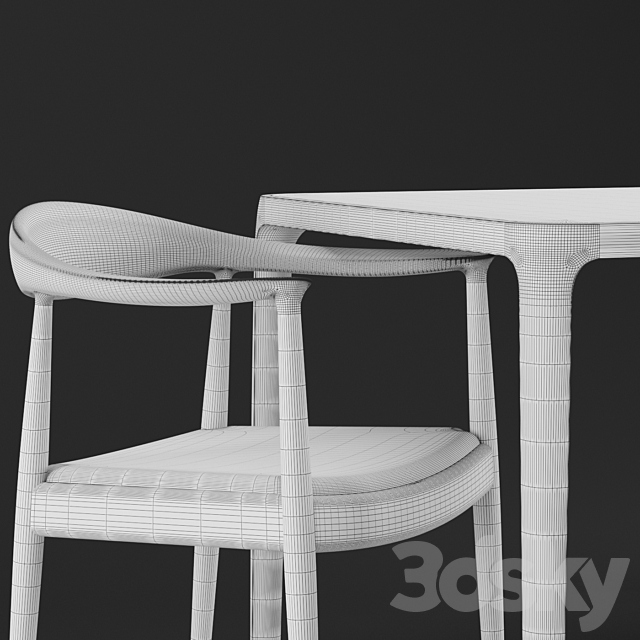 Kasauri table. Shomba chair. Partisan 3DSMax File - thumbnail 4