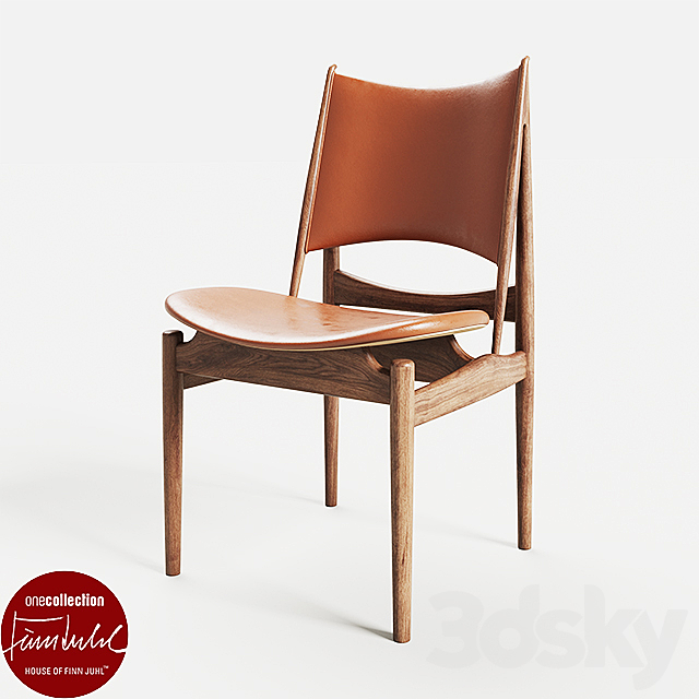 Kaufmann table and Egyptian chair bu Finn Juhl 3DS Max Model - thumbnail 2