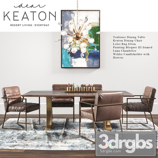 Keaton Dining Set 3dsmax Download - thumbnail 1