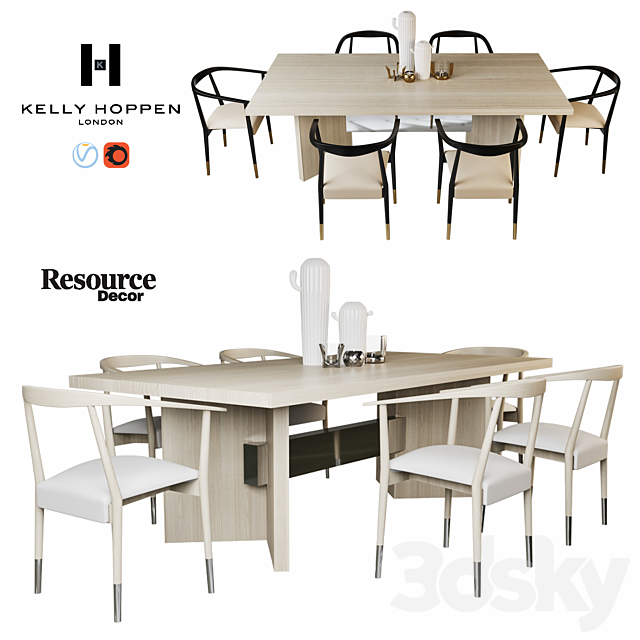 kelly hoppen dining set 3DSMax File - thumbnail 1