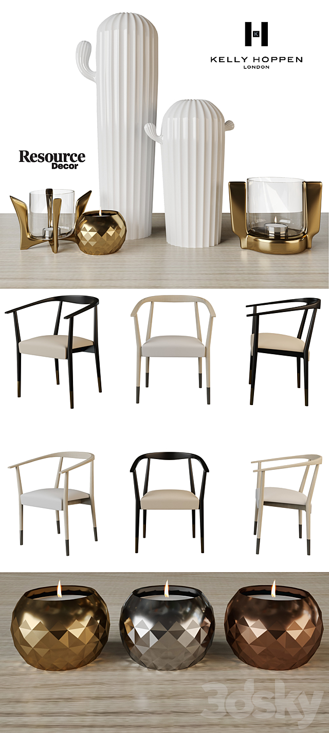 kelly hoppen dining set 3DSMax File - thumbnail 2