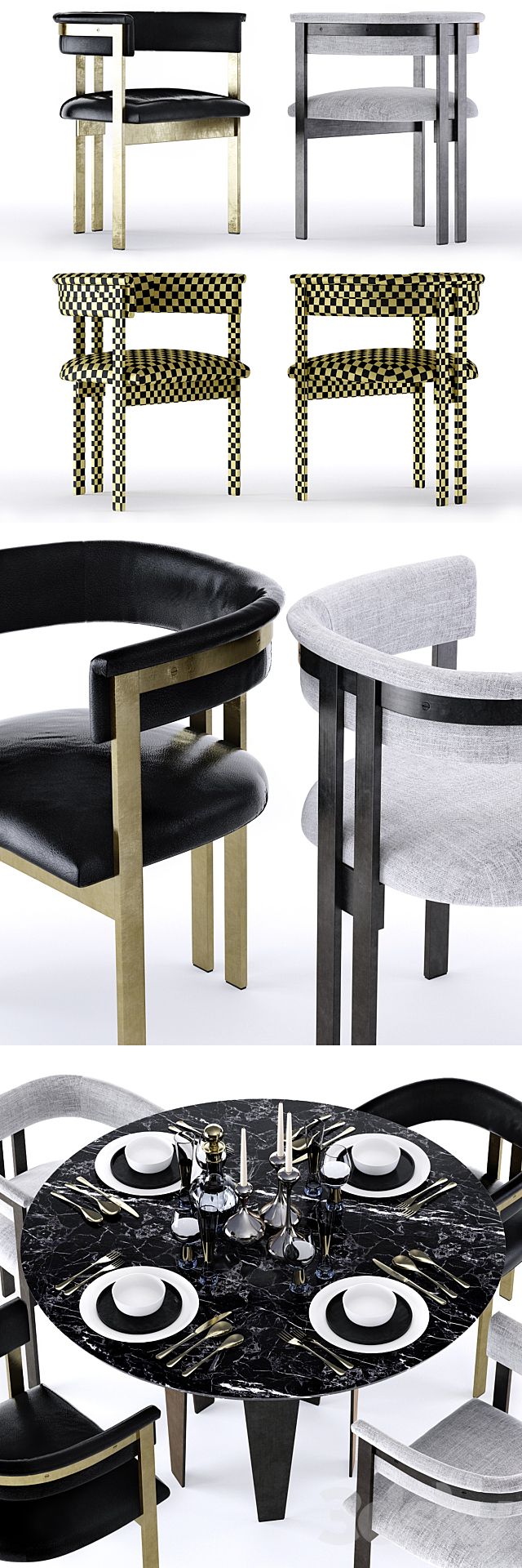 Kelly Wearstler Grafton Table and Elliot Chair 3DSMax File - thumbnail 2